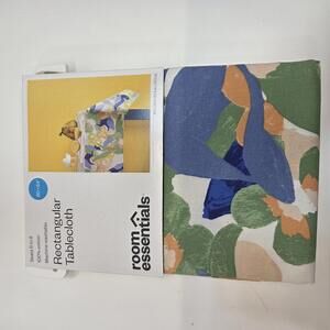 Room Essentials Rectangular Tablecloth 100% Cotton Floral 60x84 NEW